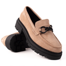 Fashionable loafers on the LA.FI platform beige Fashionable loafers on the LA.FI platform beige