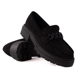 LA.FI Black Suede Loafers