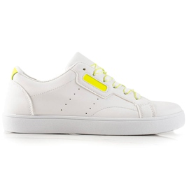 TRENDI Light Sport Shoes Made Of Eco Leather white yellow