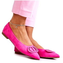 PS1 Suede Ballerinas In Spitz Pink Neriso