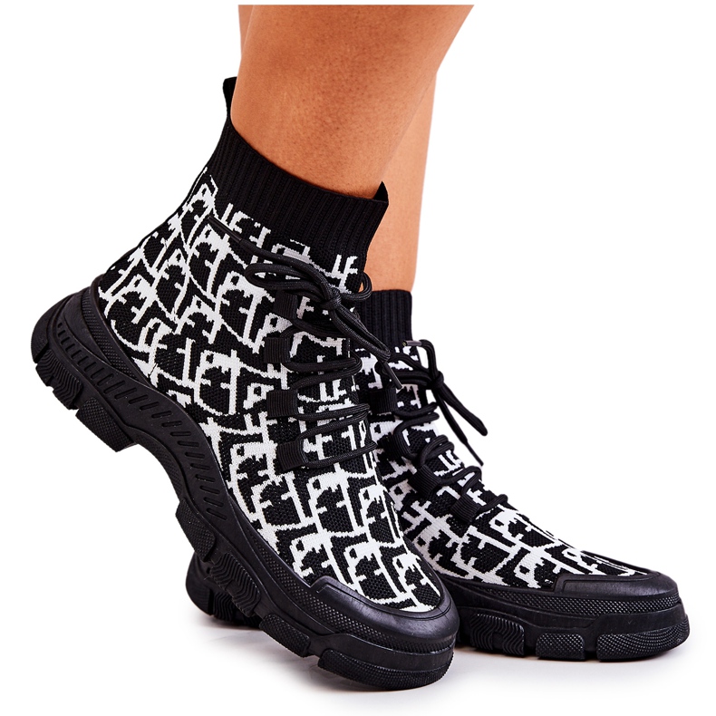 FM1 Black and White Kandice Sports Socks Shoes