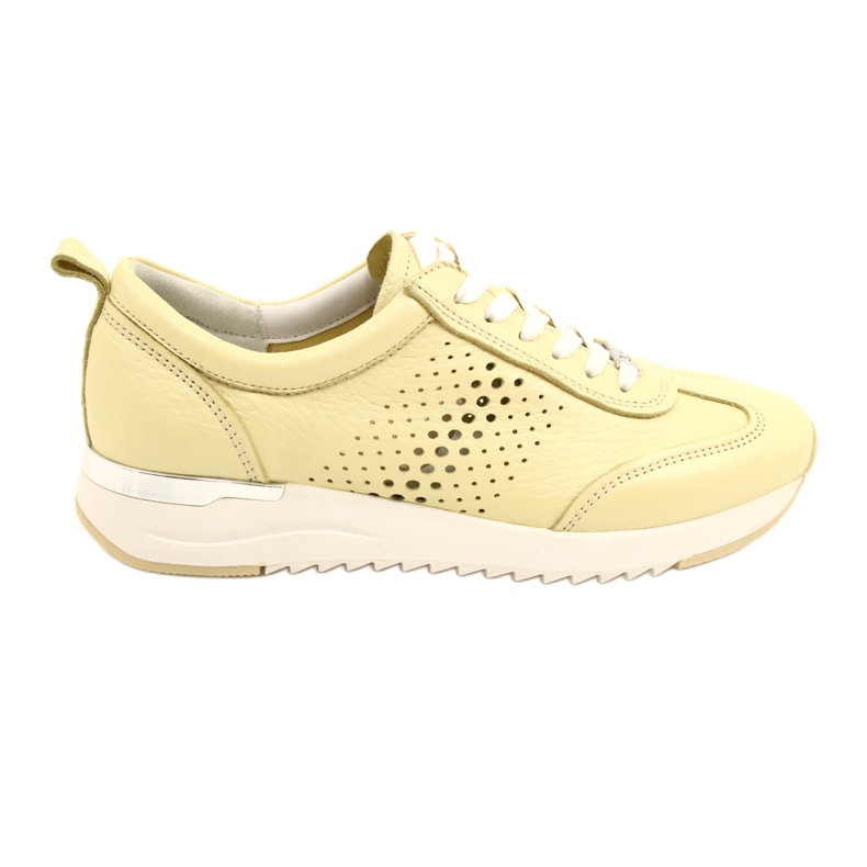 Caprice Women's Openwork Leather Shoes 23500-28 655 yellow
