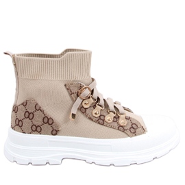 Reta Khaki ankle sock sneakers beige brown