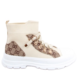 Reta Beige ankle sock sneakers brown