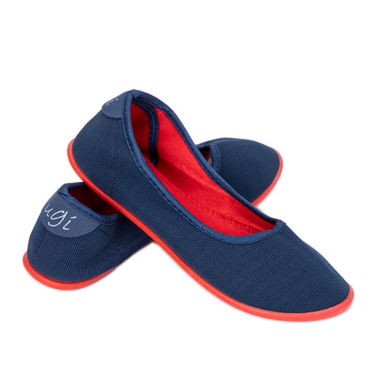 Navy and red Geneseo children's ballerinas blue
