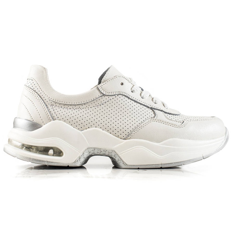 Goodin Openwork Leather Sneakers white