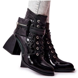 PF1 Leather Boots With Kidney Black Cannie PF1 Leather Boots With Kidney Black Cannie