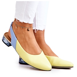 PA2 Leather Open Heel Ballerina Yellow-Blue Noreen PA2 Leather Open Heel Ballerina Yellow-Blue Noreen
