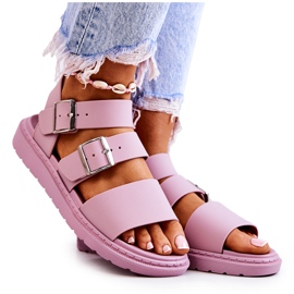 FM1 Reese's Purple Buckle Sandals