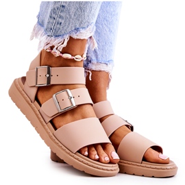 FM1 Reese Beige Sandals With Buckle