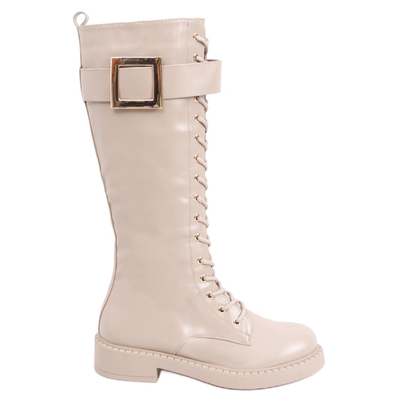 Lace-up boots Naomi Khaki beige