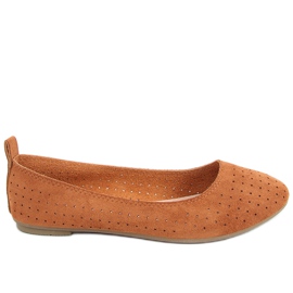 Amela Camel openwork ballerinas brown