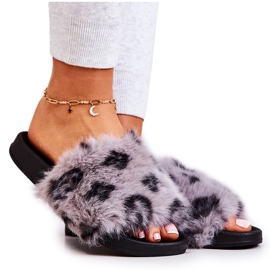 gray leopard slippers