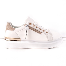 BUONAROTTI White Sneakers With Decorative Zipper