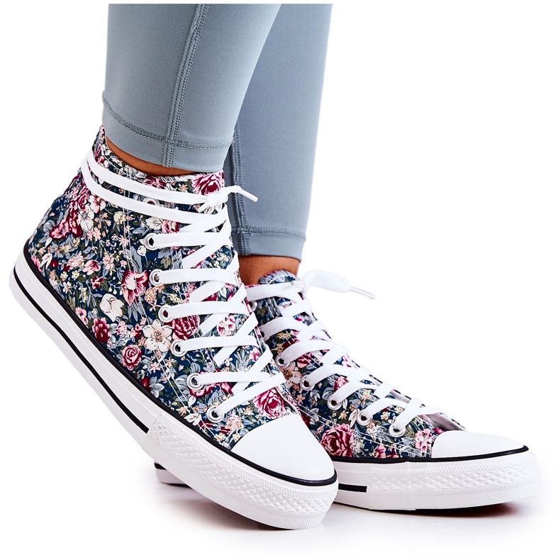 FS2 High-top Sneakers With Green Nollie Flowers multicolored