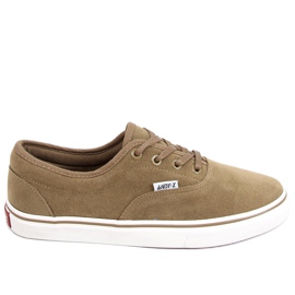 Lovis Taupe suede women's sneakers brown green