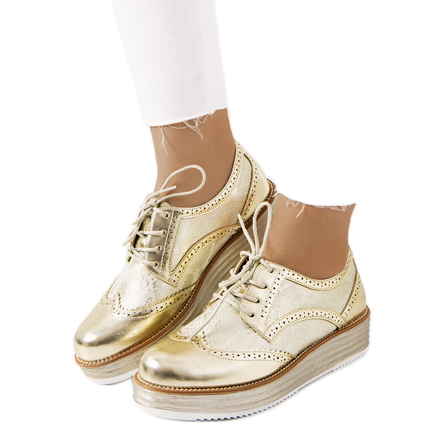 Gold online brogues womens