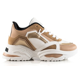TRENDI Fashion Sneakers white brown TRENDI Fashion Sneakers white brown
