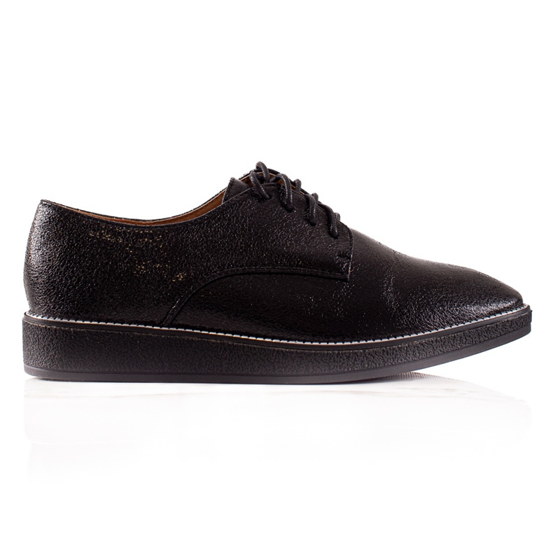 TRENDI Shimmering lace-up shoes black