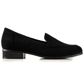 Vinceza Openwork suede shoes black