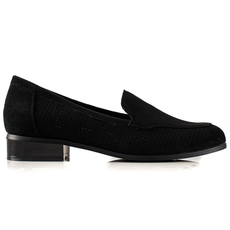 Vinceza Openwork suede shoes black