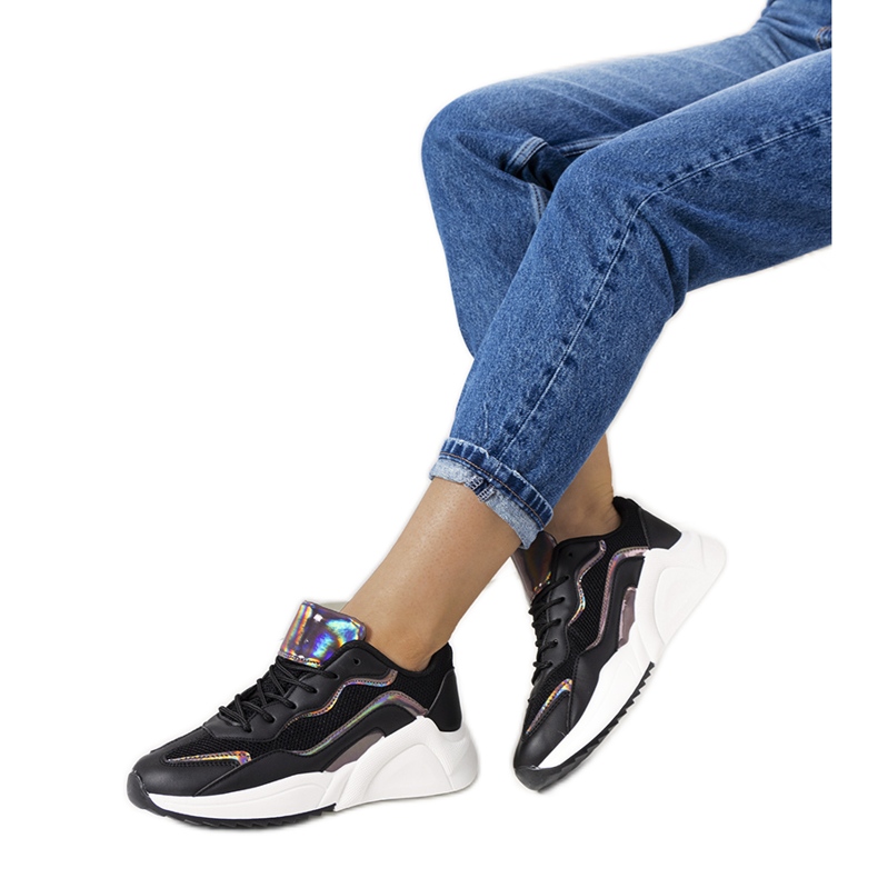 Black holographic Ingram sneakers silver