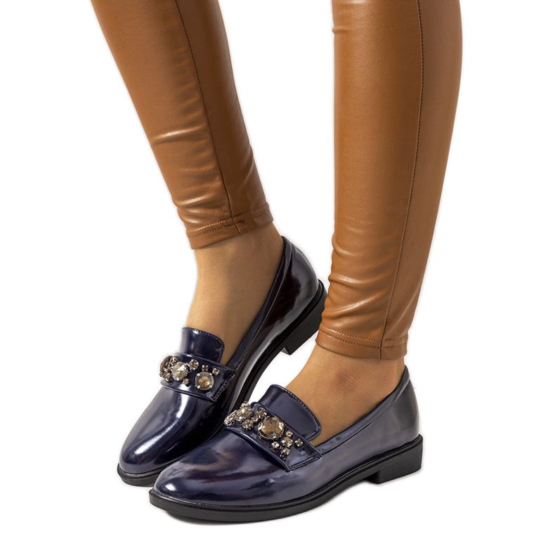 Navy blue loafers from Shinn