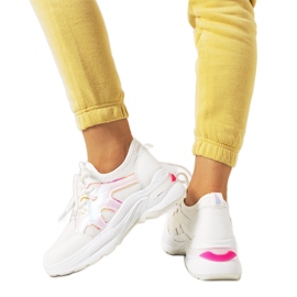Pink and white Bates sneakers