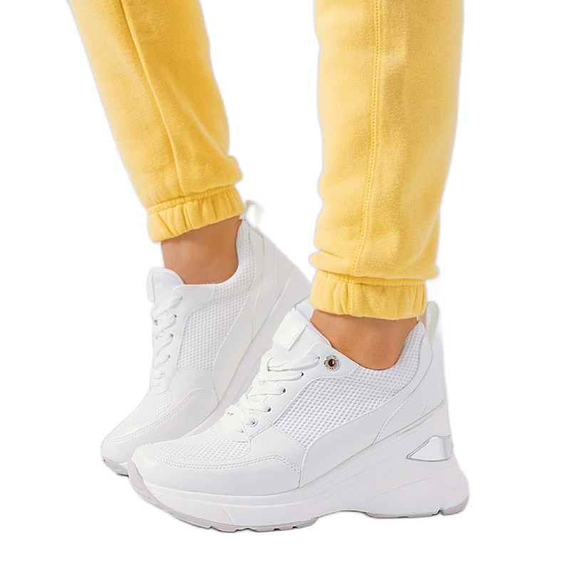 White Cleveland wedge sneakers