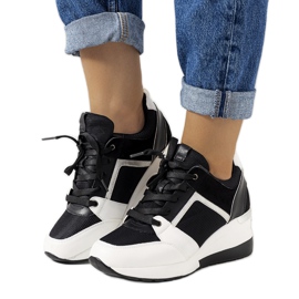 Black and white sneakers on the Lockett wedge