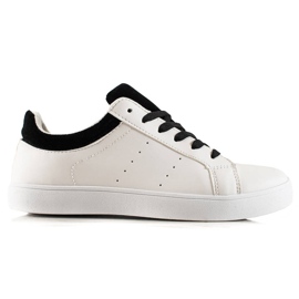 TRENDI White Sport Shoes With Eco Leather black
