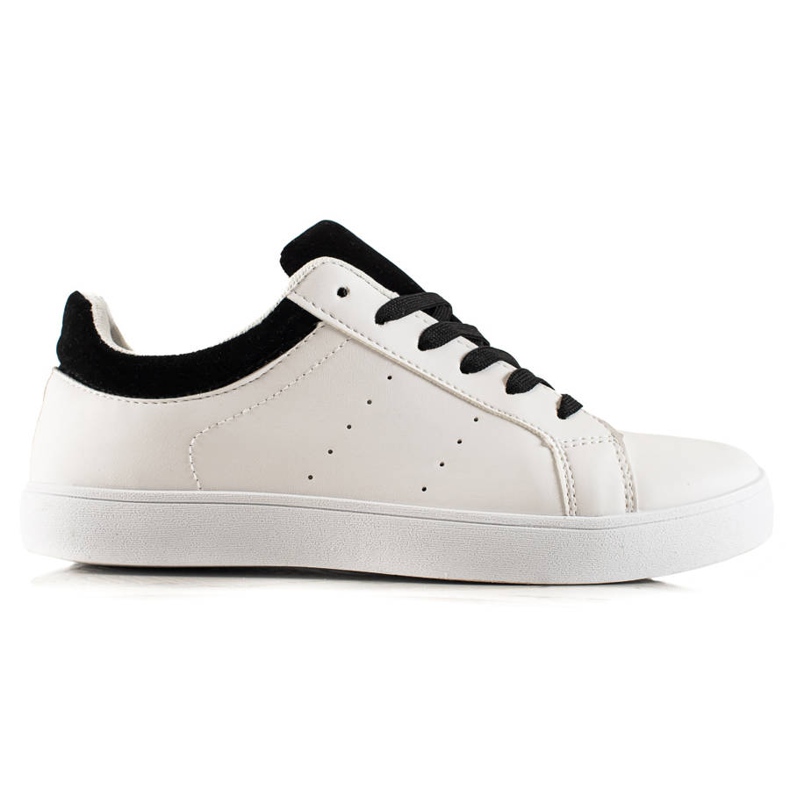 TRENDI White Sport Shoes With Eco Leather black