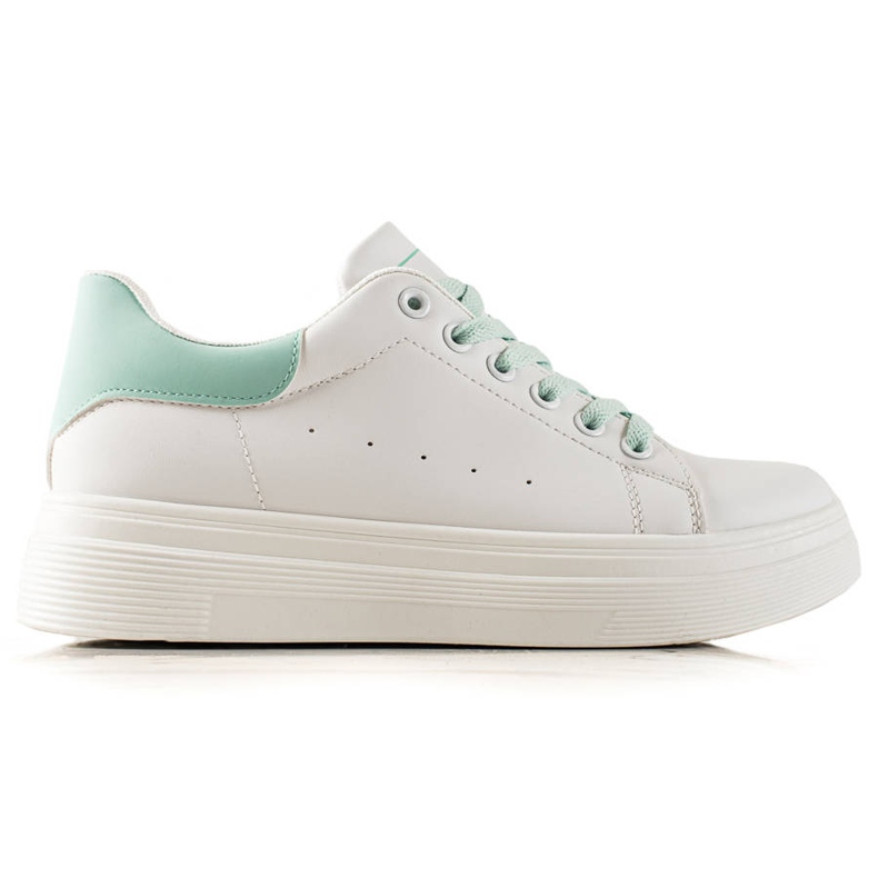 Ideal Shoes Classic white sneakers green