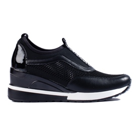 VINCEZA openwork sneakers black