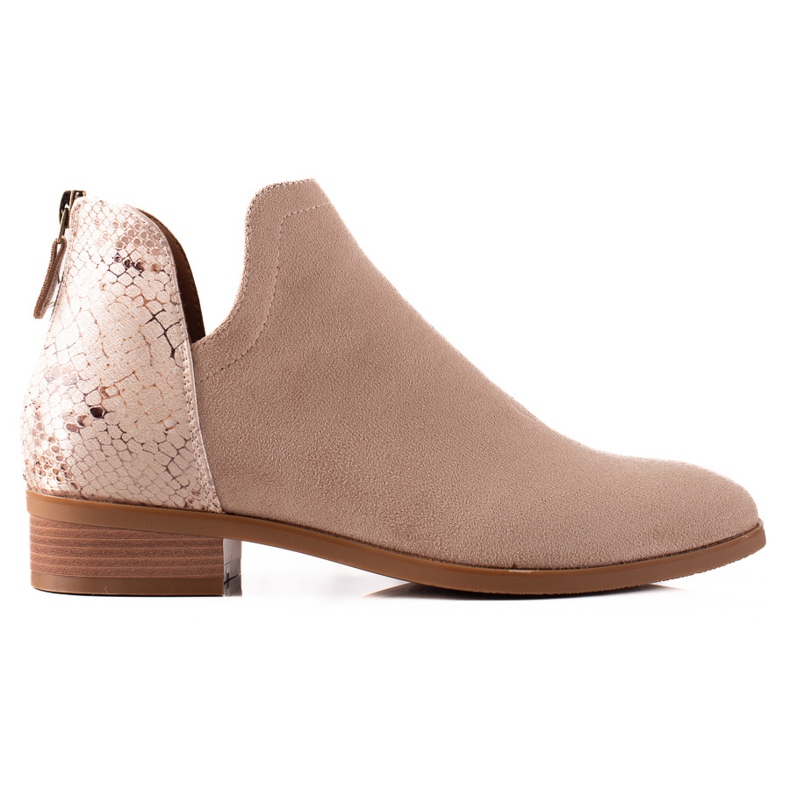 Beige boots with a cut-out VINCEZA brown