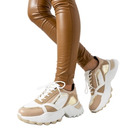 Gordani pink sneakers with metallic inserts beige