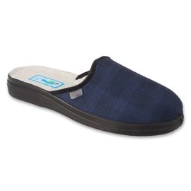 Befado Men's slippers Pu 132m015 checkered blue Befado Men's slippers Pu 132m015 checkered blue