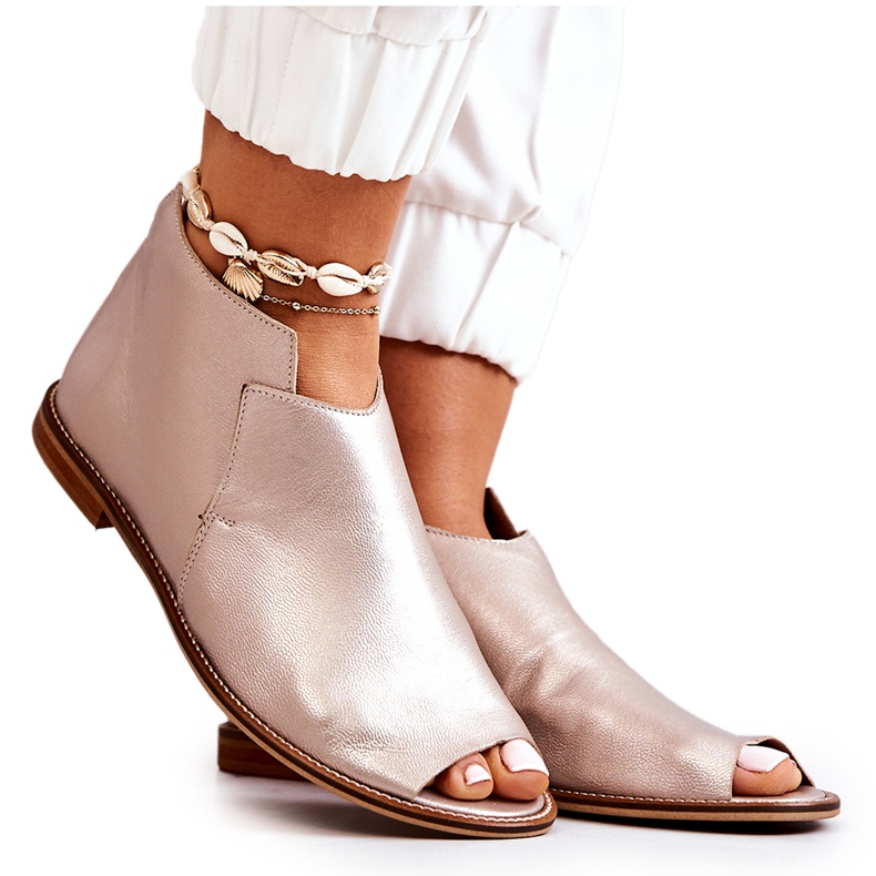 Leather Boots On Heel Laura Messi Gold 2324 golden