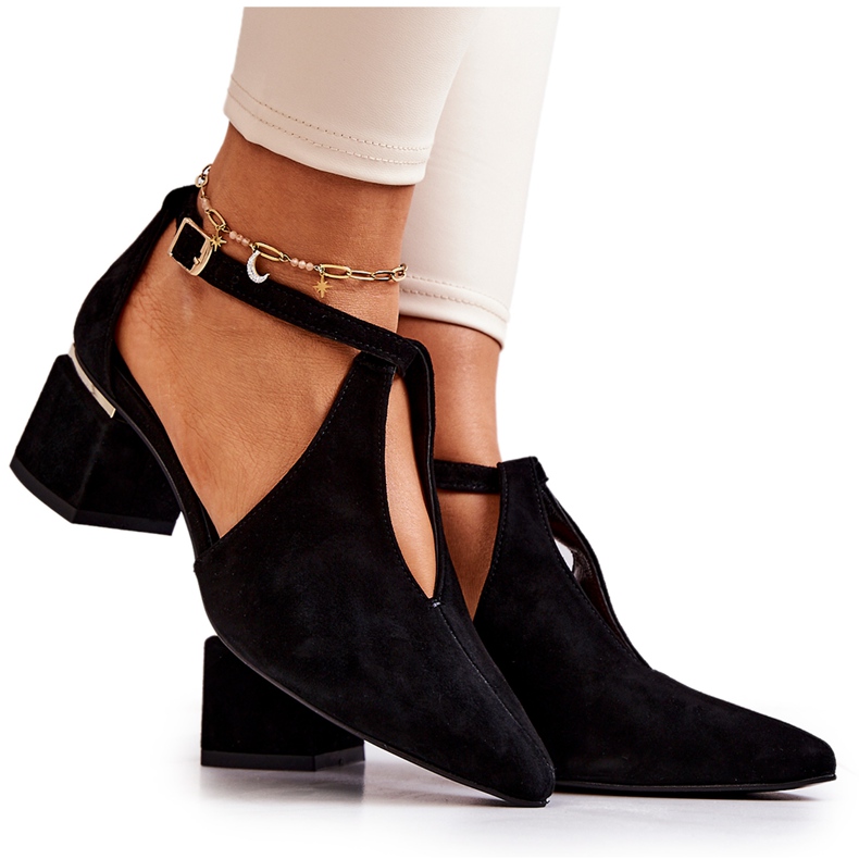 Suede Pumps On Heel Laura Messi 2309 Black