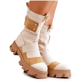 PS1 High Boots Workers On A Beige Nerisa Zipper yellow PS1 High Boots Workers On A Beige Nerisa Zipper yellow