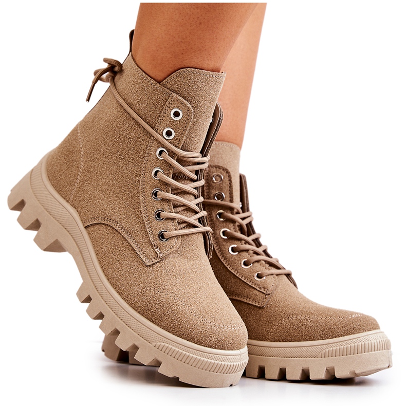 PS1 Dark beige Hurricane tied suede boots