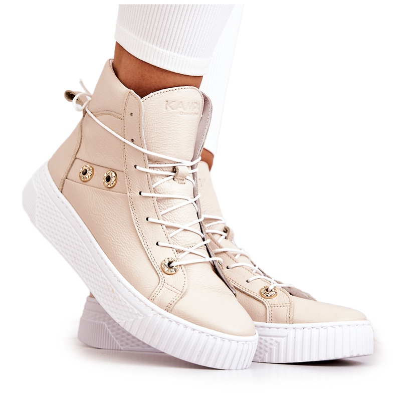 PK1 High Boot Leather Sneakers Beige Ashlee