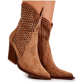 FB1 Openwork Cowboy Boots On A Post Camel Caroline brown FB1 Openwork Cowboy Boots On A Post Camel Caroline brown