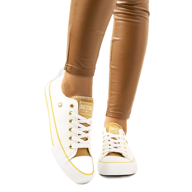 White Big Star women's sneakers HH274458 beige