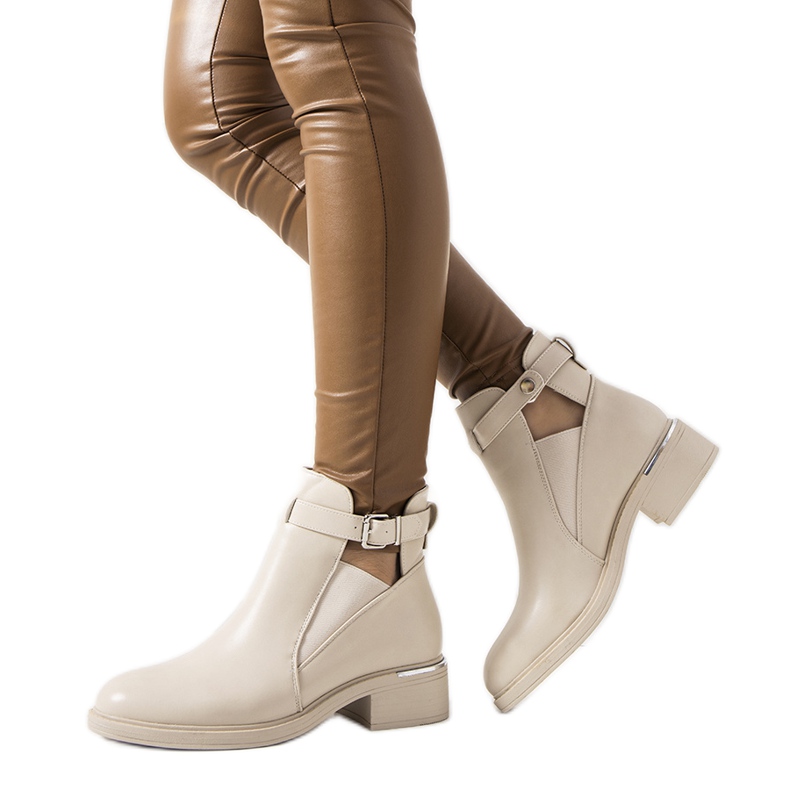 Beige boots for women Fern
