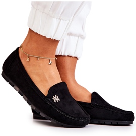 PS1 Women's Black Suede Loafers Madelyn