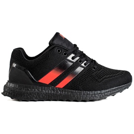 DK Men's sports shoes with straps black red DK Men's sports shoes with straps black red