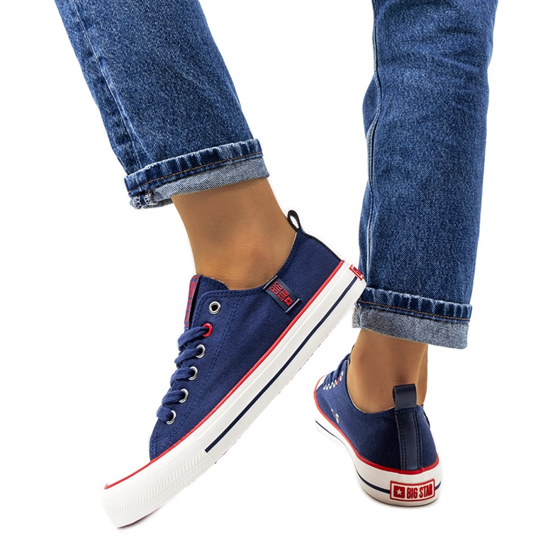 Classic navy blue sneakers Big Star JJ274121