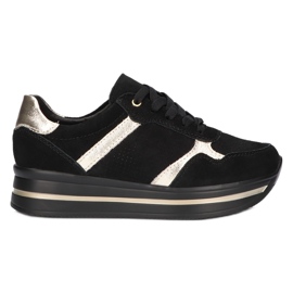 Leather suede sneakers Filippo DP2004 / 21 black