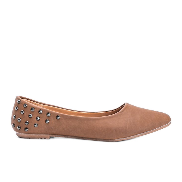 Black matte ballerinas with studs Doyer St. beige multicolored